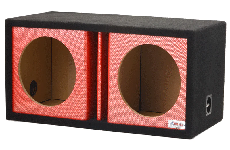 Dual 12" Vented Carbon Fiber Style Universal Subwoofer Enclosure - Click Image to Close