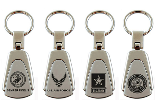 Au-Tomotive Gold US Army Logo Chrome Key Chain - Click Image to Close